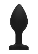 DIAMOND HEART BUTT PLUG - LARGE - BLACK