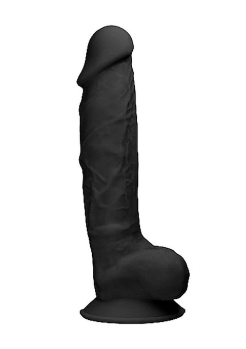SILICONE DILDO WITH BALLS - 22,8 CM - BLACK SILICONE DILDO WITH BALLS - 22,8 CM - BLACK