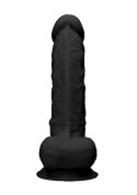 SILICONE DILDO WITH BALLS - 22,8 CM - BLACK