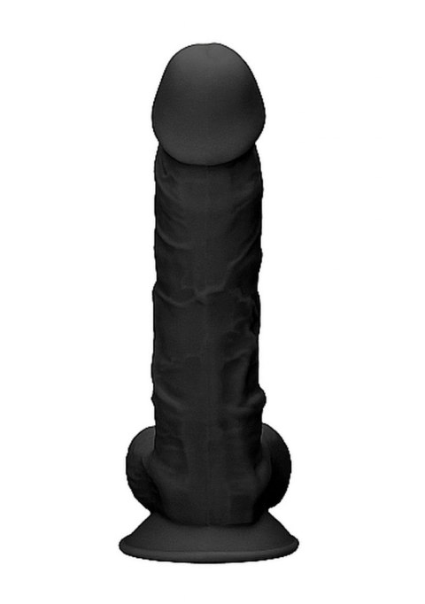 SILICONE DILDO WITH BALLS - 22,8 CM - BLACK SILICONE DILDO WITH BALLS - 22,8 CM - BLACK