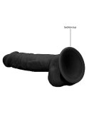 SILICONE DILDO WITH BALLS - 22,8 CM - BLACK