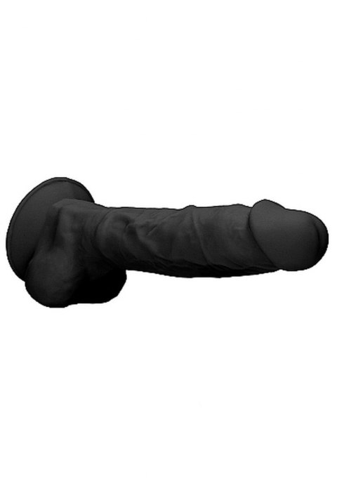 SILICONE DILDO WITH BALLS - 22,8 CM - BLACK SILICONE DILDO WITH BALLS - 22,8 CM - BLACK