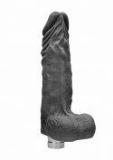 10" / 25 cm Realistic Vibrating Dildo With Balls - Black