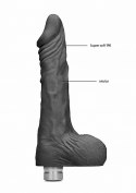 10" / 25 cm Realistic Vibrating Dildo With Balls - Black