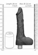 10" / 25 cm Realistic Vibrating Dildo With Balls - Black
