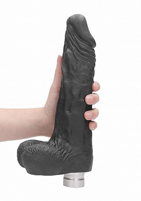 10" / 25 cm Realistic Vibrating Dildo With Balls - Black 10" / 25 cm Realistic Vibrating Dildo With Balls - Black