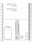 6" / 15 CM REALISTIC DILDO WITH BALLS - TRANSPARENT