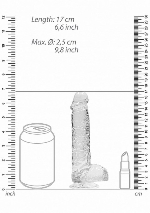 6" / 15 CM REALISTIC DILDO WITH BALLS - TRANSPARENT 6" / 15 CM REALISTIC DILDO WITH BALLS - TRANSPARENT