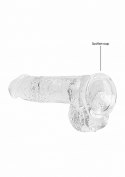 6" / 15 CM REALISTIC DILDO WITH BALLS - TRANSPARENT