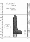 7" / 17 cm Realistic Vibrating Dildo With Balls - Black
