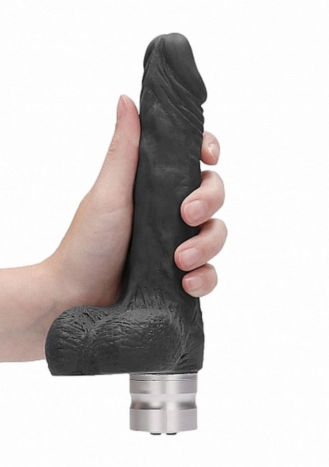 7" / 17 cm Realistic Vibrating Dildo With Balls - Black 7" / 17 cm Realistic Vibrating Dildo With Balls - Black