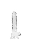 7" / 18 CM REALISTIC DILDO WITH BALLS - TRANSPARENT