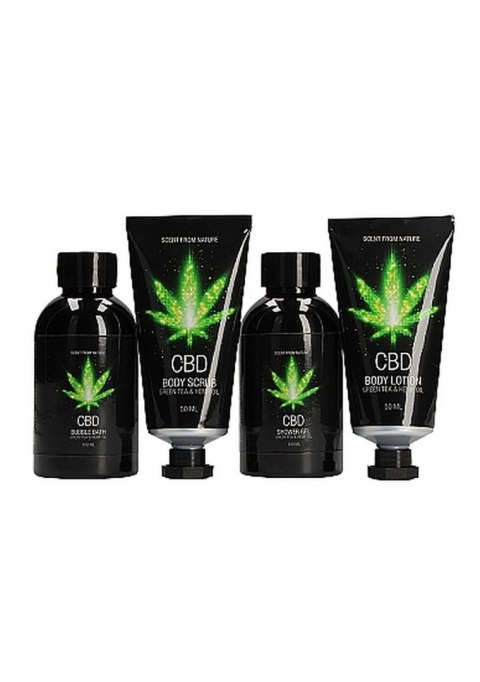 ZESTAW CBD - BATH AND SHOWER - LUXE TRAVEL SET - GREEN TEA HEMP OIL
