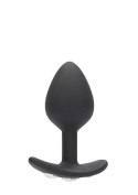 Large Diamond Butt Plug With Handle - Black