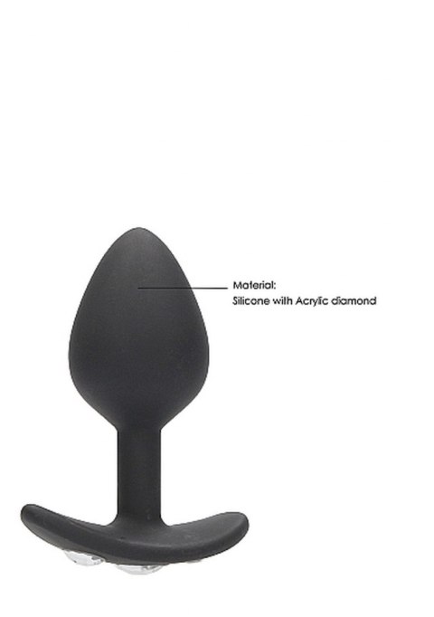 Large Diamond Butt Plug With Handle - Black Large Diamond Butt Plug With Handle - Black