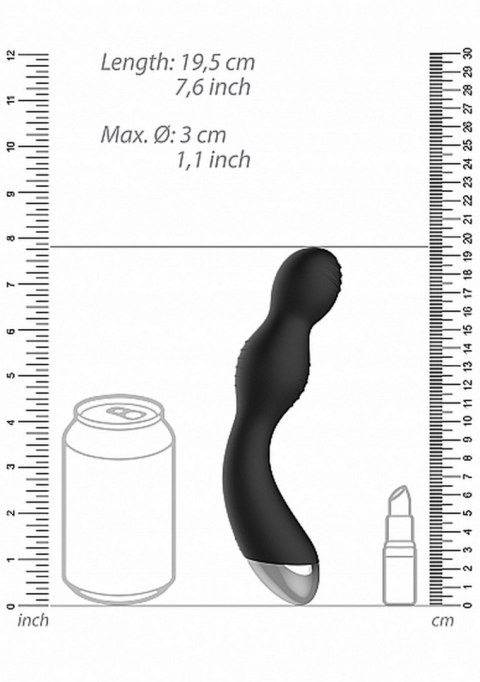 REMOTE CONTROLLED E-STIM & VIBRATING G/P-SPOT VIBRATOR - BLACK REMOTE CONTROLLED E-STIM & VIBRATING G/P-SPOT VIBRATOR - BLACK