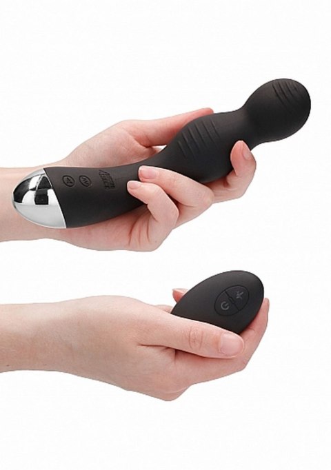 REMOTE CONTROLLED E-STIM & VIBRATING G/P-SPOT VIBRATOR - BLACK REMOTE CONTROLLED E-STIM & VIBRATING G/P-SPOT VIBRATOR - BLACK