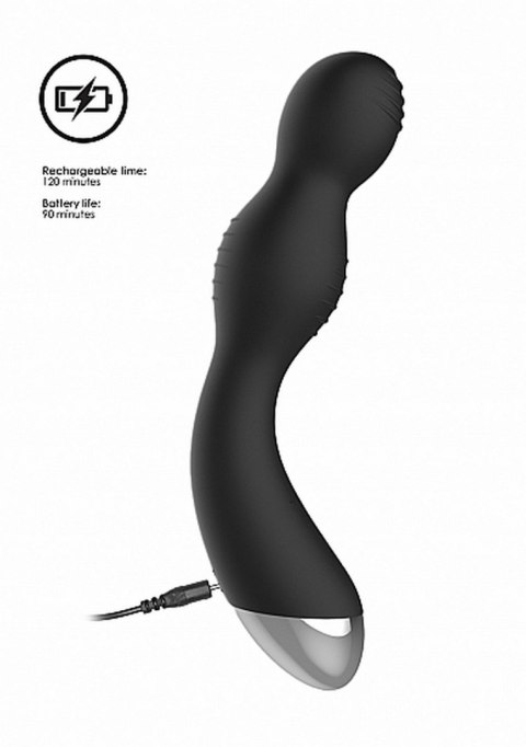 REMOTE CONTROLLED E-STIM & VIBRATING G/P-SPOT VIBRATOR - BLACK REMOTE CONTROLLED E-STIM & VIBRATING G/P-SPOT VIBRATOR - BLACK