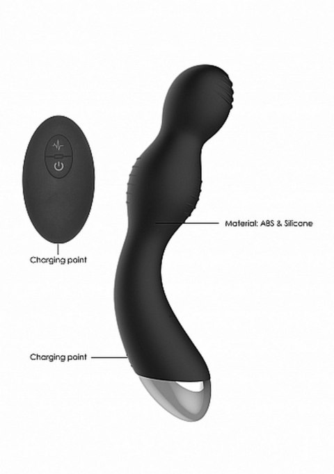 REMOTE CONTROLLED E-STIM & VIBRATING G/P-SPOT VIBRATOR - BLACK REMOTE CONTROLLED E-STIM & VIBRATING G/P-SPOT VIBRATOR - BLACK