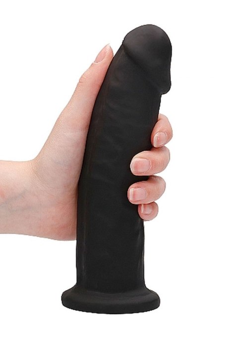 SILICONE DILDO WITHOUT BALLS - 22,8 CM - BLACK SILICONE DILDO WITHOUT BALLS - 22,8 CM - BLACK