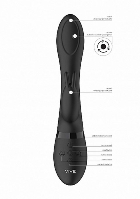 WIBRATOR MIRA - SPINNING G-SPOT RABBIT - BLACK WIBRATOR MIRA - SPINNING G-SPOT RABBIT - BLACK