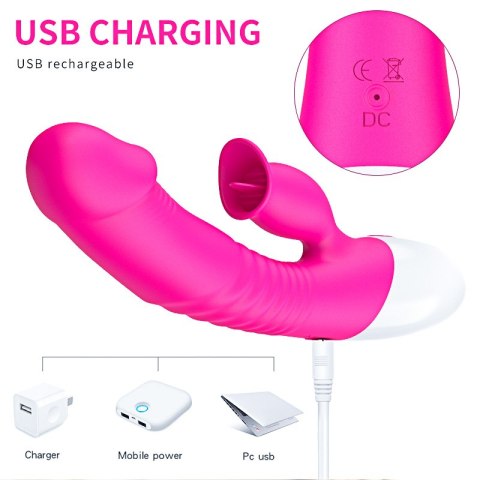 Wibrator-Silicon, Vibrator 7 Function and Heating Mode, Pink Wibrator-Silicon, Vibrator 7 Function and Heating Mode, Pink