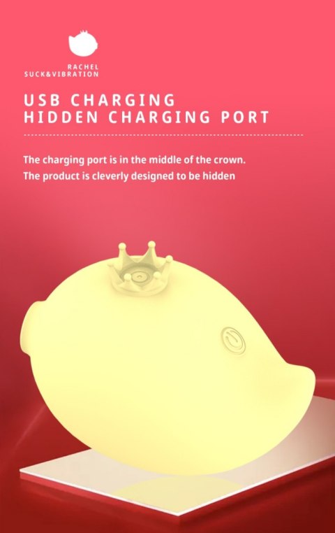 RACHEL Vibrating & Sucking Fish USB 9 functions, Yellow RACHEL Vibrating & Sucking Fish USB 9 functions, Yellow
