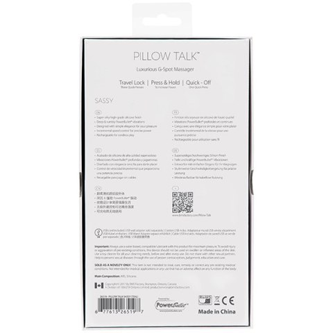 PILLOW TALK - SASSY G-SPOT VIBRATOR PINK PILLOW TALK - SASSY G-SPOT VIBRATOR PINK