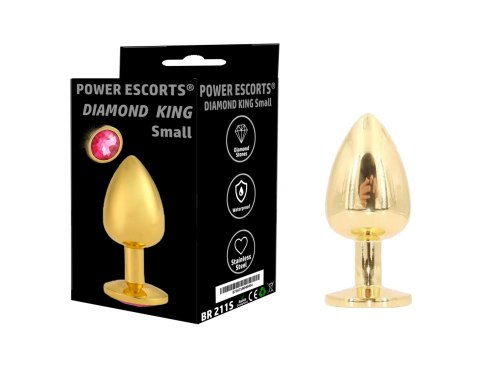 PLUG-DIAMOND KING SMALL-BUTT PLUG-GOLD/BLACK STONE PLUG-DIAMOND KING SMALL-BUTT PLUG-GOLD/BLACK STONE