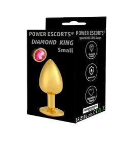 Plug-Diamond King Small-Butt Plug-Gold/Red Stone