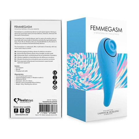 FEELZTOYS - FEMMEGASM TAPPING & TICKLING VIBRATOR TURQOISE FEELZTOYS - FEMMEGASM TAPPING & TICKLING VIBRATOR TURQOISE
