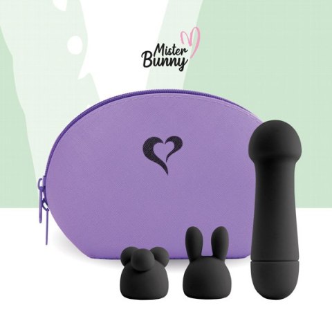 FEELZTOYS - MISTER BUNNY MASSAGE VIBRATOR WITH 2 CAPS BLACK FEELZTOYS - MISTER BUNNY MASSAGE VIBRATOR WITH 2 CAPS BLACK