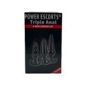 PLUG-TRIPLE ANAL PLUGS STARTER SET- 3-PACK ANAL PLUGS BLACK