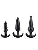 PLUG-TRIPLE ANAL PLUGS STARTER SET- 3-PACK ANAL PLUGS BLACK