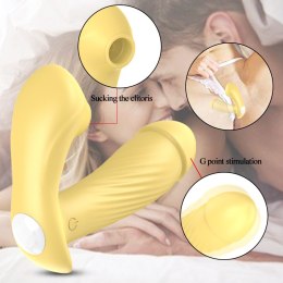 STYMULATOR-SILICONE PANTY VIBRATOR USB, 7 VIBRATIONS, HEATING FUNCTION, 7 FREQUENCY OF SUCKING