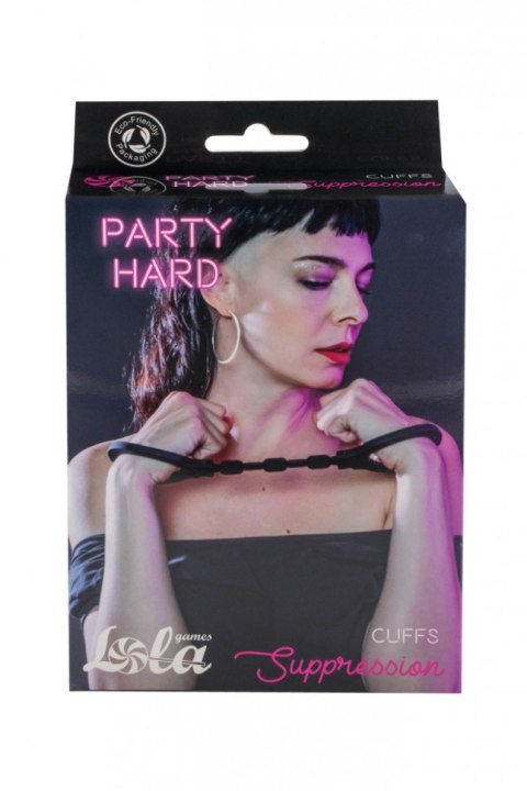 Kajdanki-Silicone Handcuffs Party Hard Suppression Black Kajdanki-Silicone Handcuffs Party Hard Suppression Black