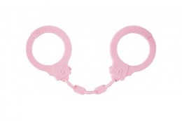 MOCNE SILIKONOWE KAJDANKI Z KLUCZYKIEM SUPER SEX KAJDANKI-SILICONE HANDCUFFS PARTY HARD SUPPRESSION PINK