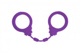 MOCNE SILIKONOWE KAJDANKI Z KLUCZYKIEM SUPER SEX KAJDANKI-SILICONE HANDCUFFS PARTY HARD SUPPRESSION PURPLE