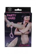 MOCNE SILIKONOWE KAJDANKI Z KLUCZYKIEM SUPER SEX KAJDANKI-SILICONE LEGGINGS PARTY HARD LIMITATION PINK