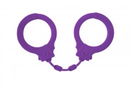 MOCNE SILIKONOWE KAJDANKI Z KLUCZYKIEM SUPER SEX KAJDANKI-SILICONE LEGGINGS PARTY HARD LIMITATION PURPLE