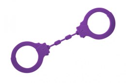 MOCNE SILIKONOWE KAJDANKI Z KLUCZYKIEM SUPER SEX KAJDANKI-SILICONE LEGGINGS PARTY HARD LIMITATION PURPLE