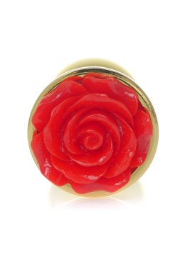 PLUG-JEWELLERY GOLD PLUG ROSE- RED
