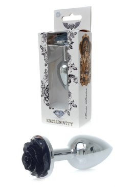 PLUG-JEWELLERY SILVER PLUG ROSE- BLACK