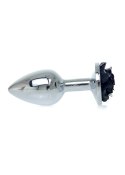 PLUG-JEWELLERY SILVER PLUG ROSE- BLACK
