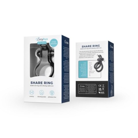 SHARE RING - DOUBLE VIBRATING COCK RING WITH RABBIT EARS SHARE RING - DOUBLE VIBRATING COCK RING WITH RABBIT EARS