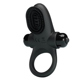 PIERŚCIEŃ EREKCYJNY SEX RING WIBRACJE STYMULATOR PRETTY LOVE - VIBRANT PENIS RING II BLACK