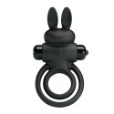 PIERŚCIEŃ EREKCYJNY SEX RING WIBRACJE STYMULATOR PRETTY LOVE - VIBRANT PENIS RING III BLACK
