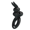 PIERŚCIEŃ EREKCYJNY SEX RING WIBRACJE STYMULATOR PRETTY LOVE - VIBRANT PENIS RING III BLACK