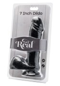 DILDO-COCK 7 INCH W/ BALLS BLACK