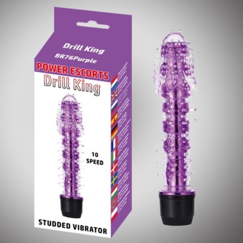 Drill king purple 16,8 cm x 3,8 cm vibrating 10 speed Drill king purple 16,8 cm x 3,8 cm vibrating 10 speed
